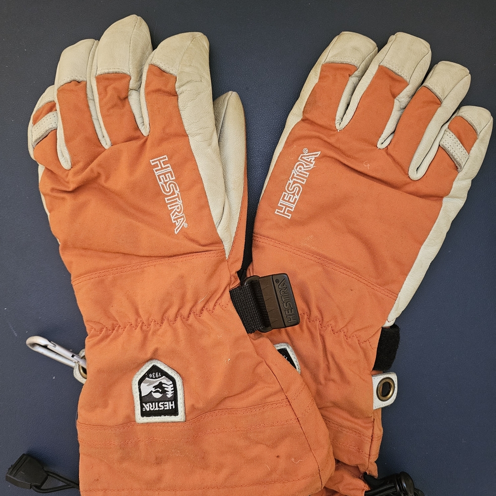 Hestra Orange and Cream Gloves